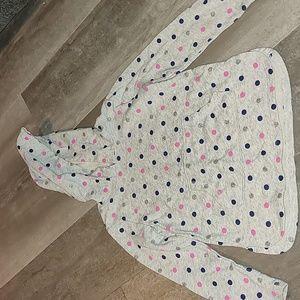 Jumping Beans Girls Hoodie Gray with Pink, Blue & Silver Polka Dots (Size 5)